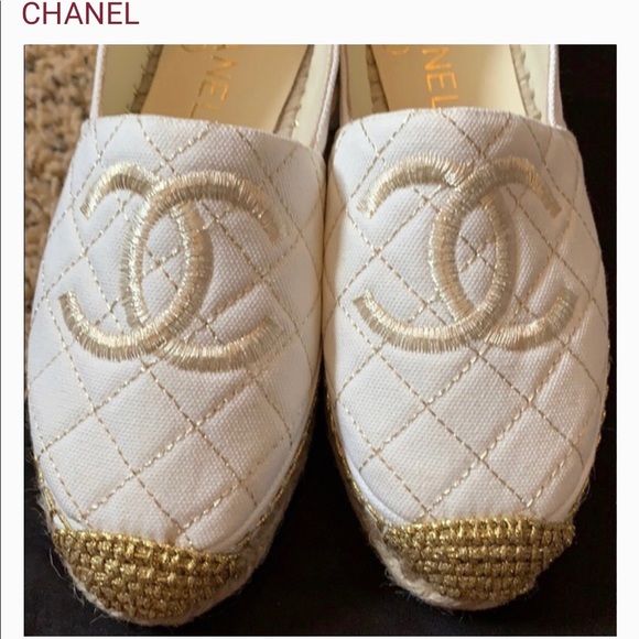 CHANEL SHOES - ESPADRILLES  SIZE 35 (5) - Picture 1 of 6